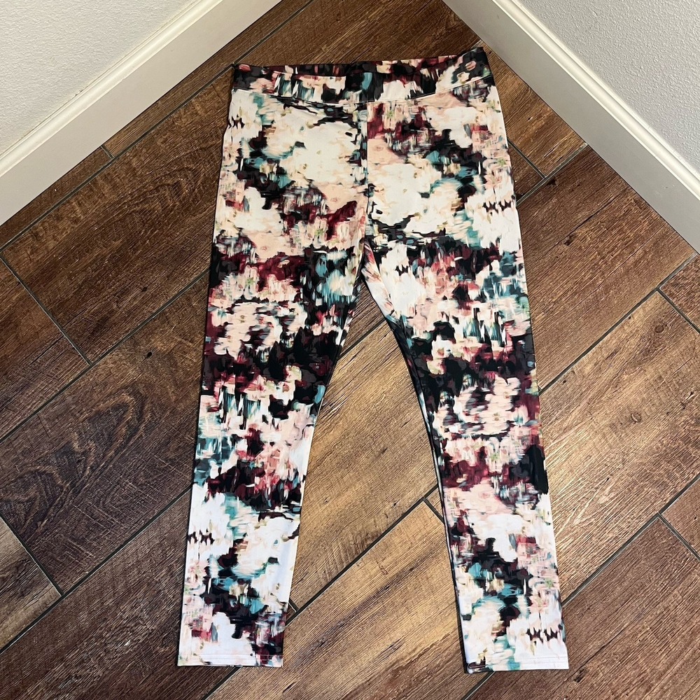 American Eagle leggings Women's size medium Large Colorful Abstract hi rise Yoga